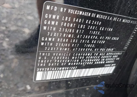 2021 Volkswagen Tiguan 2.0T Se/2.0T Se R-Line Black/2.0T Sel from USA, damaged, VIN 3VV2B7AX3MM061287